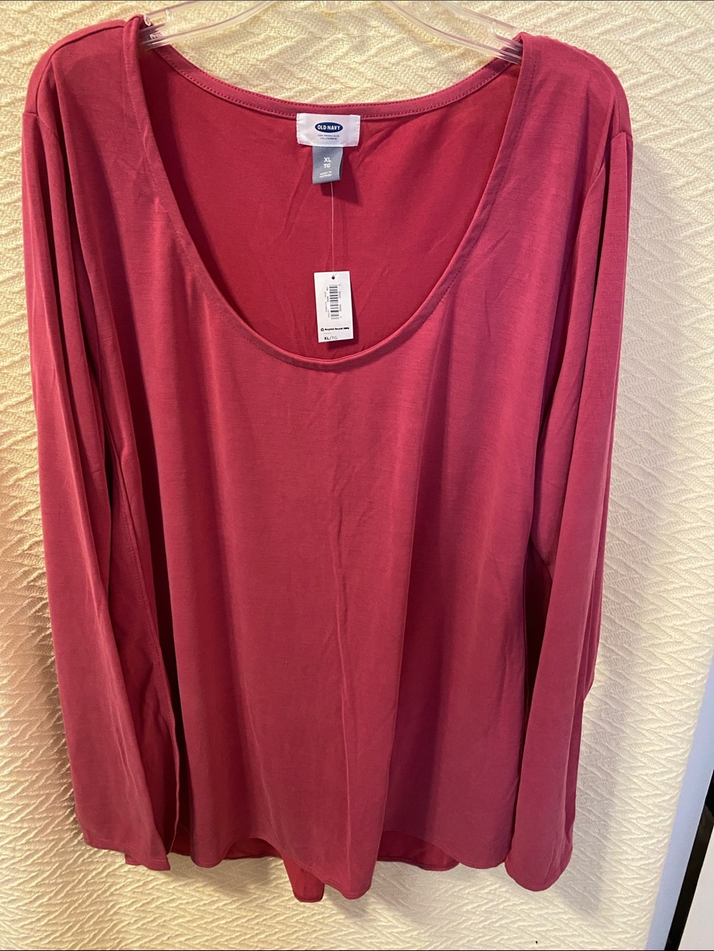 Old Navy Long-Sleeve Scoop Neck Top - Rosewood